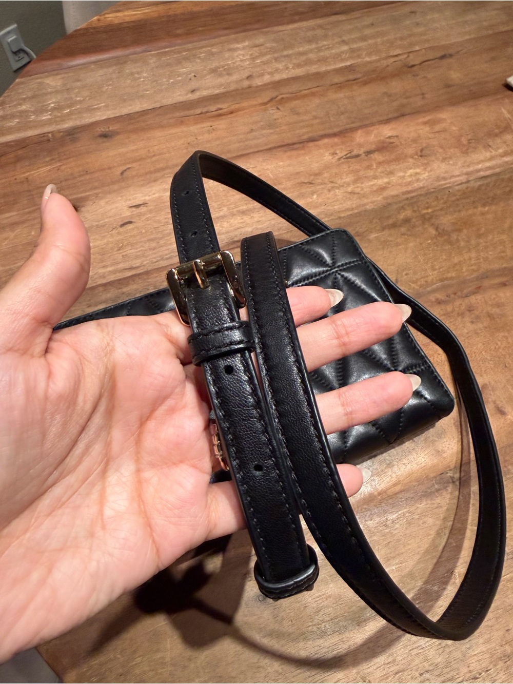 Michael Kors Black Quilted Leather Zip Clutch Crossbody - Picture 7 of 9